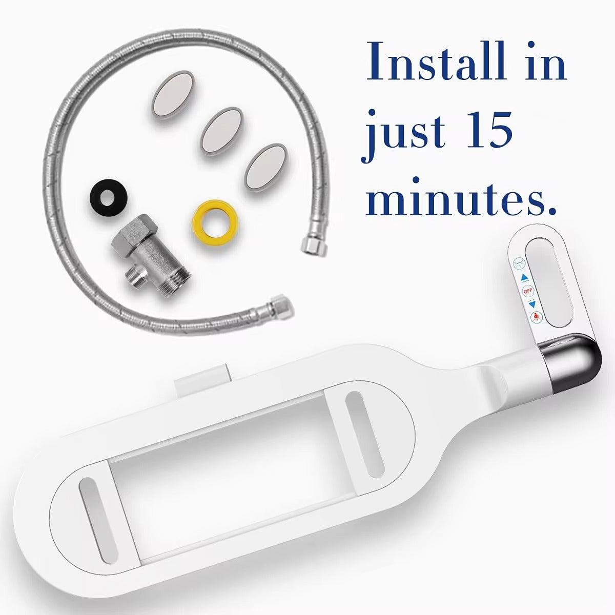 Enhance your bathroom experience with our Dual Nozzle Bidet Attachment, featuring adjustable water pressure for a tailored clean.